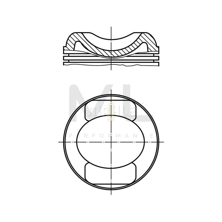 MAHLE ORIGINAL 504 37 00 Piston for PORSCHE 911 100,0 mm, without cooling duct | ML Performance Car Parts