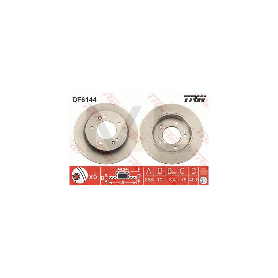 TRW DF6144 Brake Disc Solid, Painted | ML Performance Car Parts