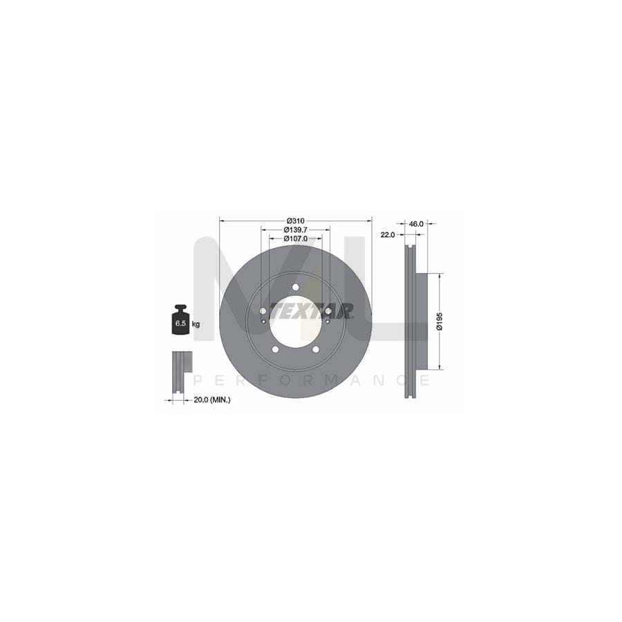 TEXTAR 92149000 Brake Disc for SUZUKI VITARA Internally Vented, without wheel hub, without wheel studs | ML Performance Car Parts