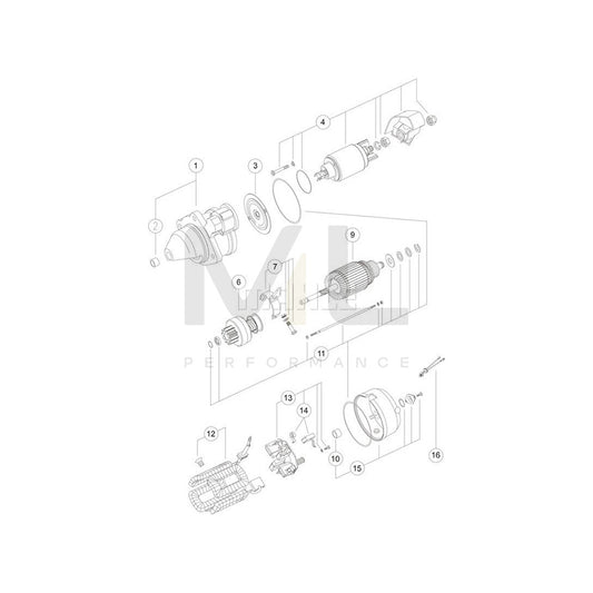 MAHLE ORIGINAL MS 268 Starter motor 12V 3,6kW, Teeth Quant.: 10 | ML Performance Car Parts