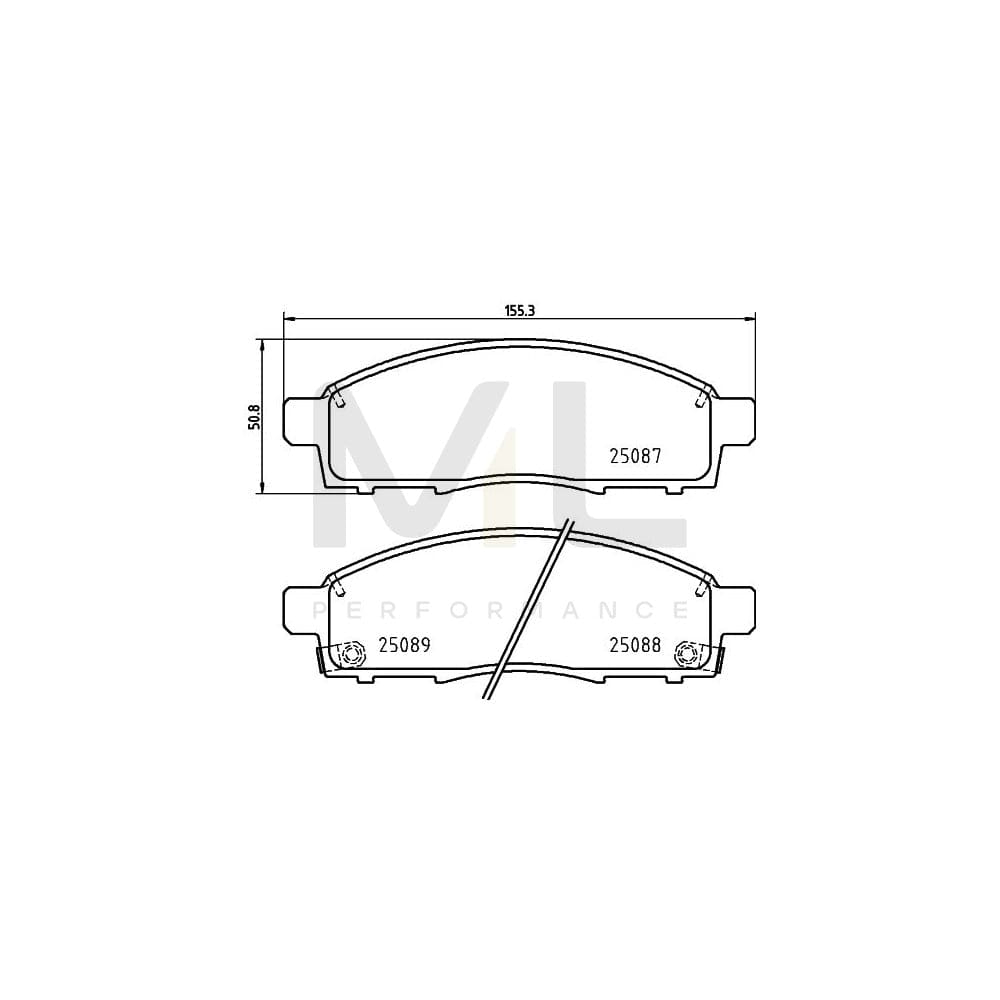 Hella 8DB 355 015-321 Brake Pad Set For Nissan Nv200 With Acoustic Wear Warning | ML Performance Car Parts