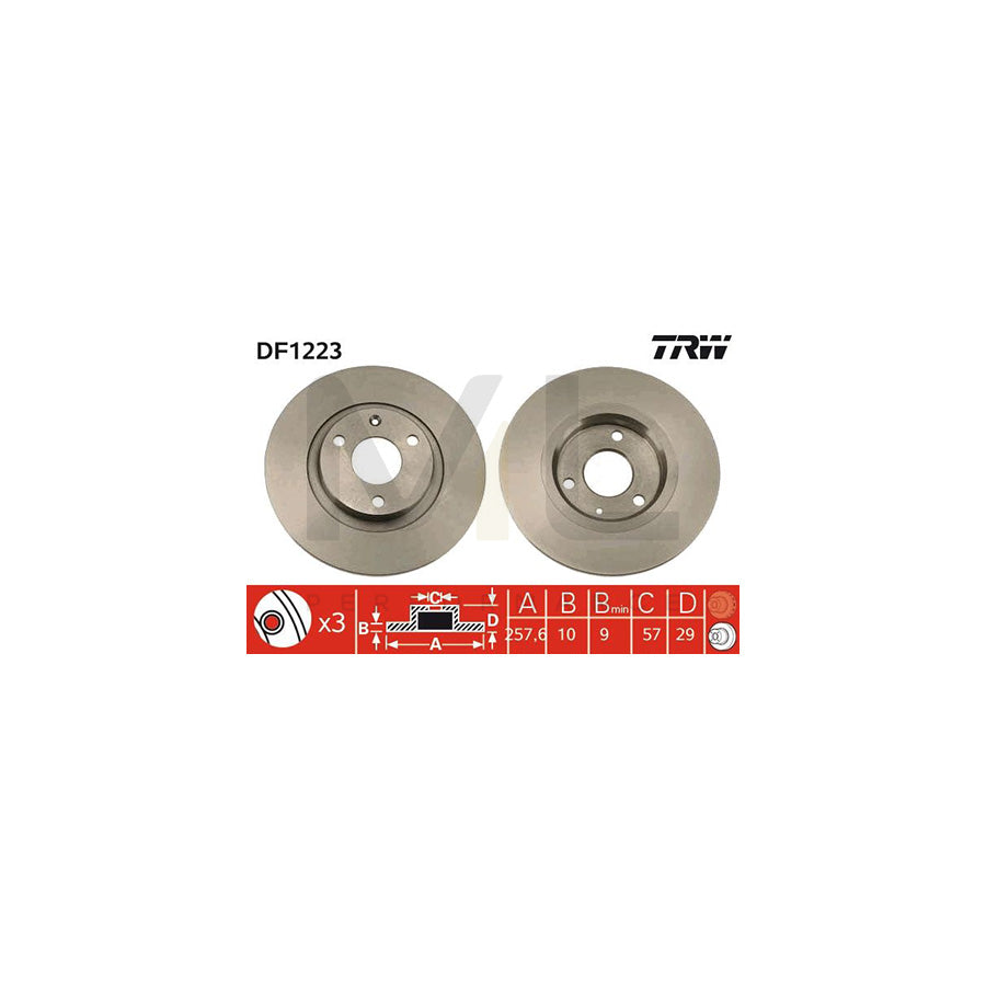 TRW DF1223 Brake Disc for CITRO??? AX Solid | ML Performance Car Parts