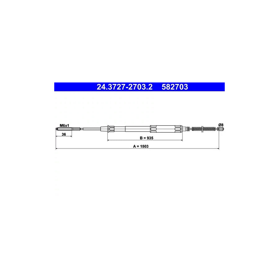 ATE 24.3727-2703.2 Hand Brake Cable