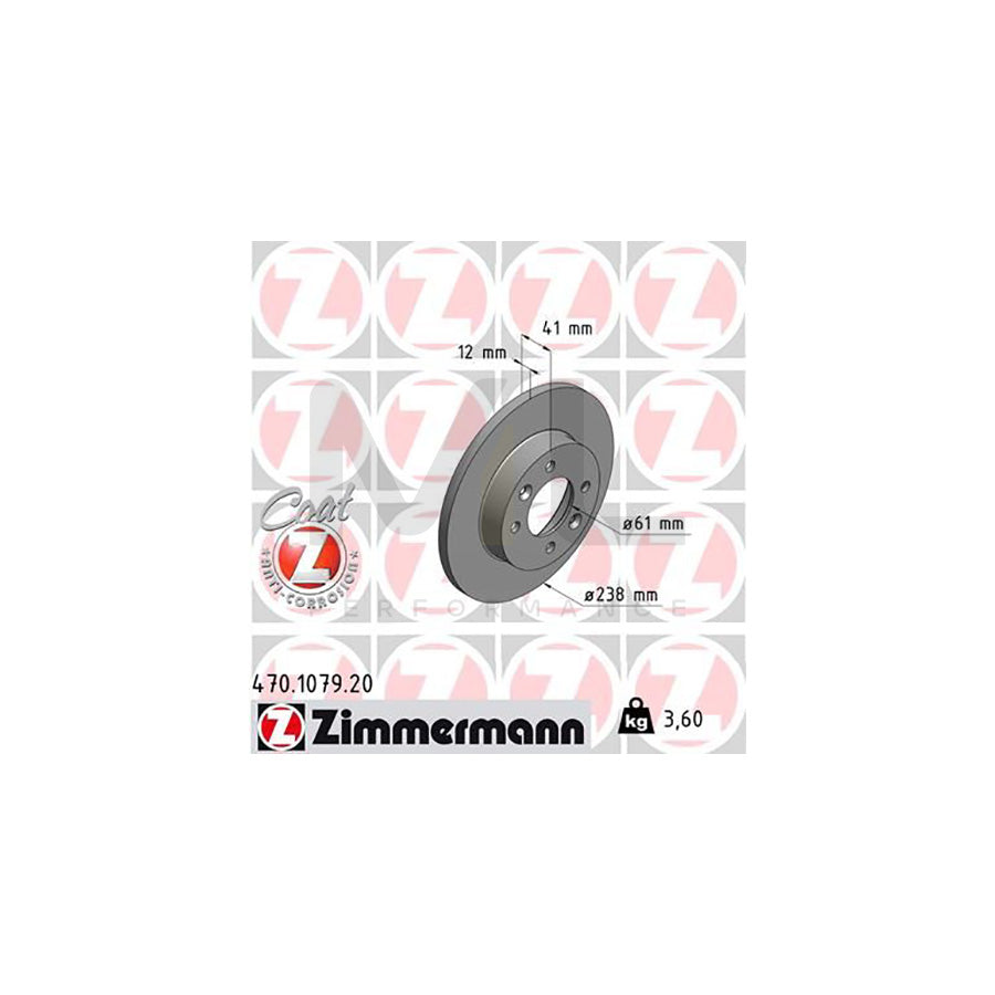 ZIMMERMANN COAT Z 470.1079.20 Brake Disc Solid, Coated | ML Performance Car Parts