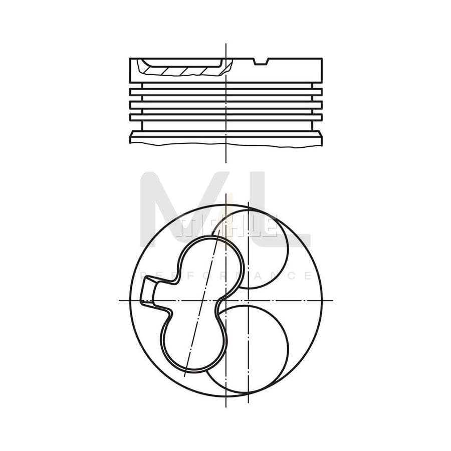 MAHLE ORIGINAL 629 20 00 Piston 79,0 mm, with piston ring carrier, without cooling duct | ML Performance Car Parts