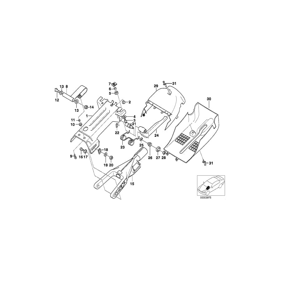 Genuine BMW 32301162617 E39 E53 E38 Clamping Device F Steering Column Adjust (Inc. 530i, X5 4.4i & 520i) | ML Performance UK Car Parts