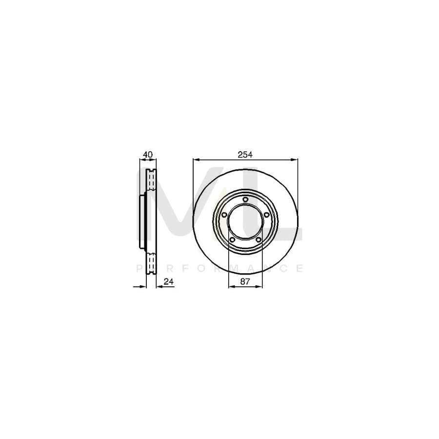 BOSCH 0 986 478 663 Brake Disc Internally Vented, Vented, Oiled | ML Performance Car Parts