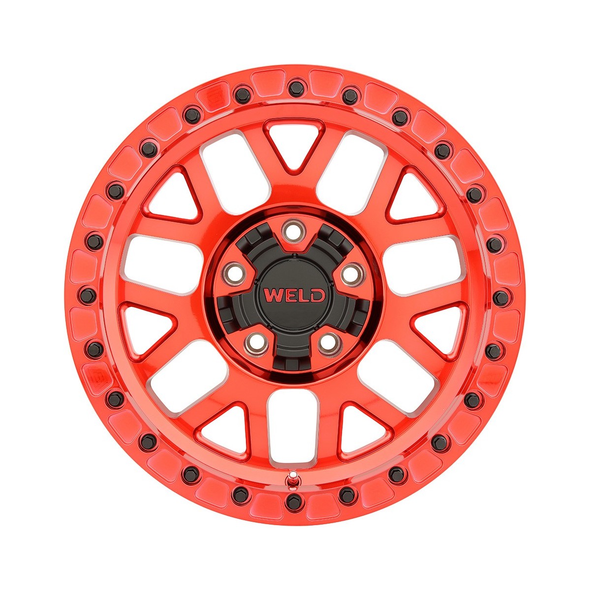 Weld W90570057450-P2 Cinch Beadlock W905 Wheel 17x10 5x139.7 ET-24 BS4.5 Candy Red - Red