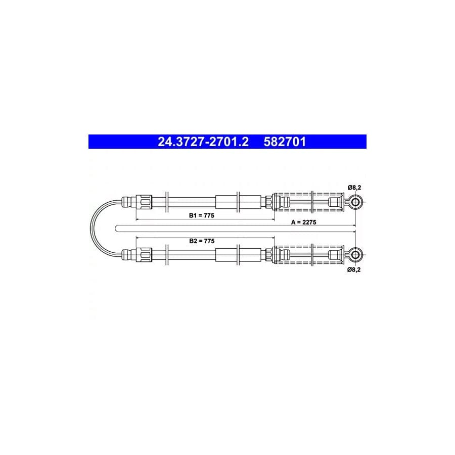 ATE 24.3727-2701.2 Hand Brake Cable