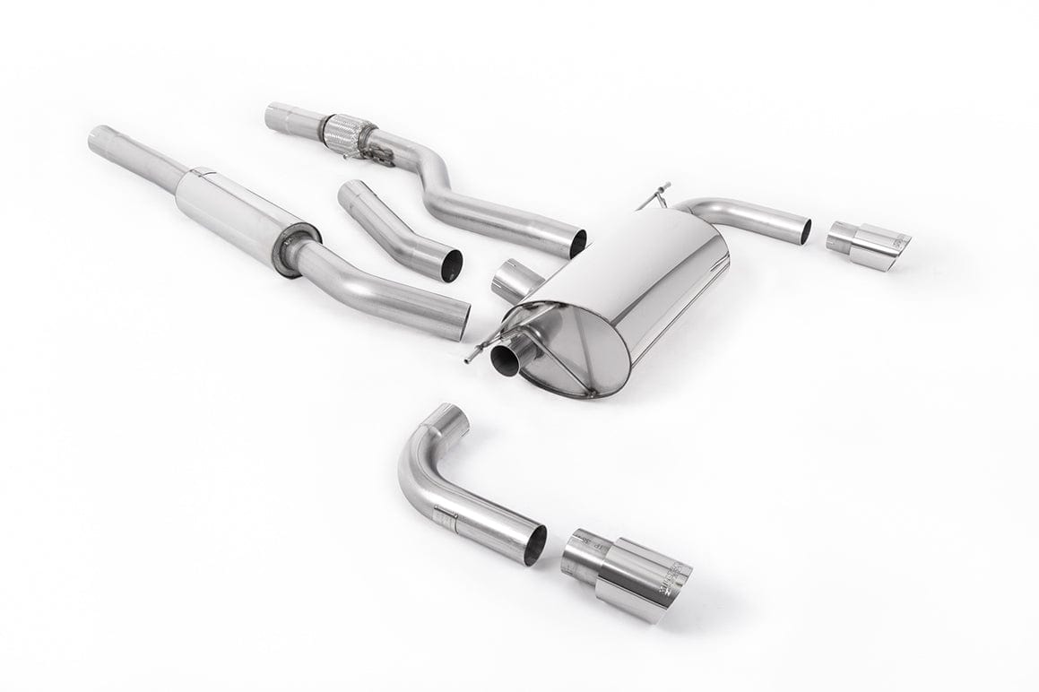 MillTek SSXBM1012 BMW F32 428i Cat-Back Dual-Outlet Resonated with Polished Tips