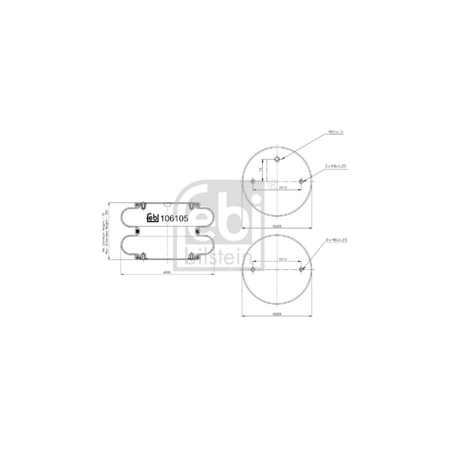 Febi Bilstein 106105 Boot, Air Suspension