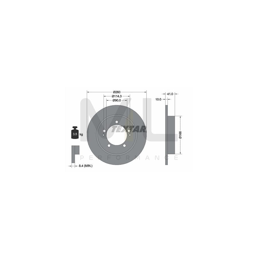 TEXTAR PRO 92198103 Brake Disc for MITSUBISHI FTO (DE2A, DE3A) Solid, Coated, without wheel hub, without wheel studs | ML Performance Car Parts