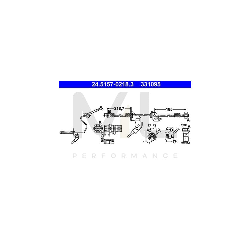 ATE 24.5157-0218.3 Brake Hose 219mm, M10x1 | ML Performance Car Parts