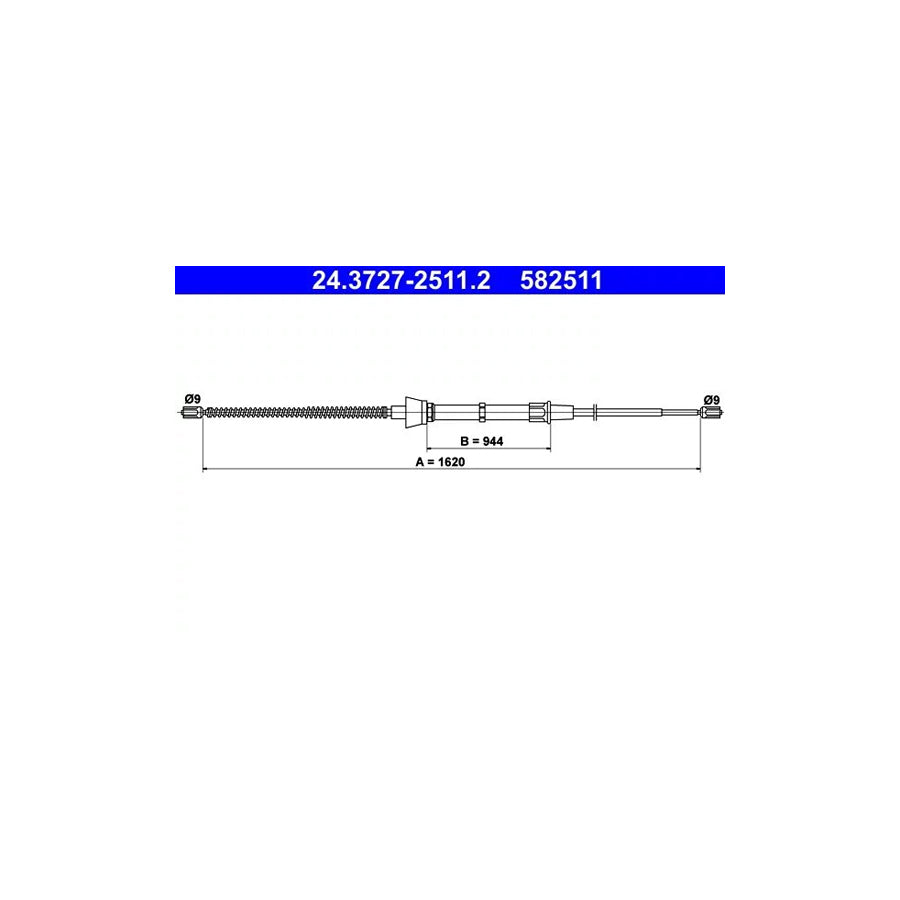 ATE 24.3727-2511.2 Hand Brake Cable For Skoda Octavia