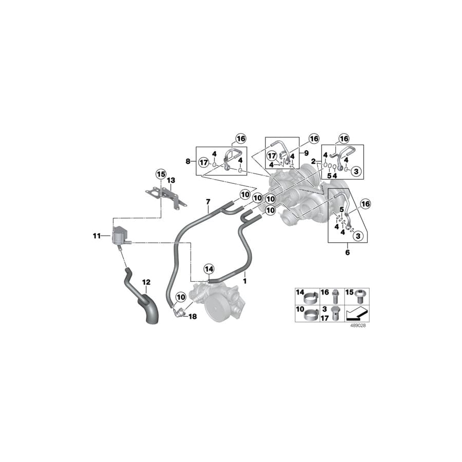 Genuine BMW 11538419663 Coolant Hose For Exhaust Turbocharger LINKS/LH (Inc. M6 GT3) | ML Performance UK Car Parts