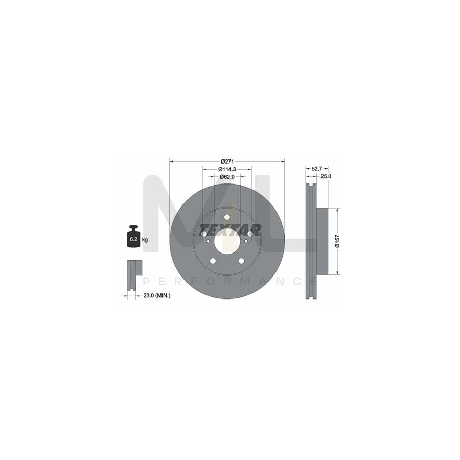 TEXTAR 92081000 Brake Disc Internally Vented, without wheel hub, without wheel studs | ML Performance Car Parts