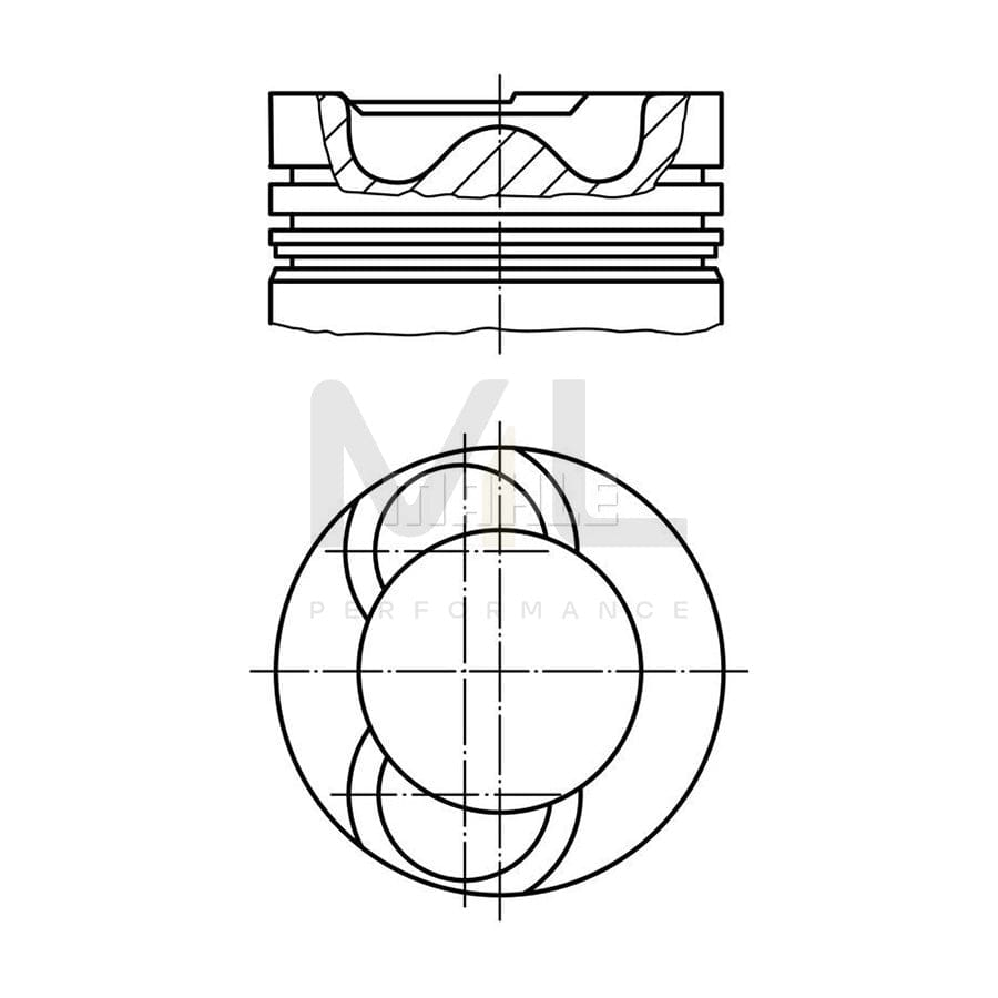 MAHLE ORIGINAL 127 59 00 Piston 120,65 mm, with piston ring carrier, without cooling duct | ML Performance Car Parts