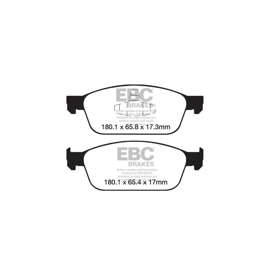 EBC PD01KF1684 Ford Focus Mk3 Greenstuff Front Brake Pad & Plain Disc Kit  - ATE Caliper 2 | ML Performance UK Car Parts