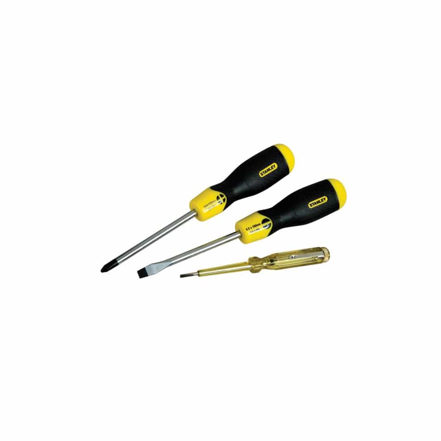 STANLEY® STA065012 Cushion Grip Screwdriver Set, 3 Piece/Voltage Tester | ML Performance UK