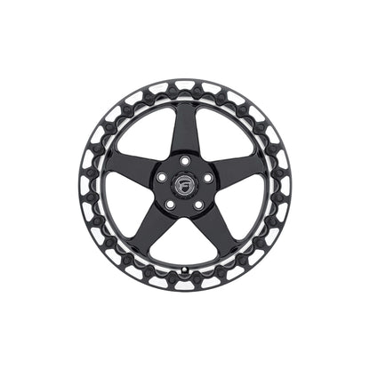 Forgestar F001B0067P50 15x10 D5 Beadlock Standard 5x114.3 ET50 BS7.5 Gloss Black Machined Drag Racing Wheel