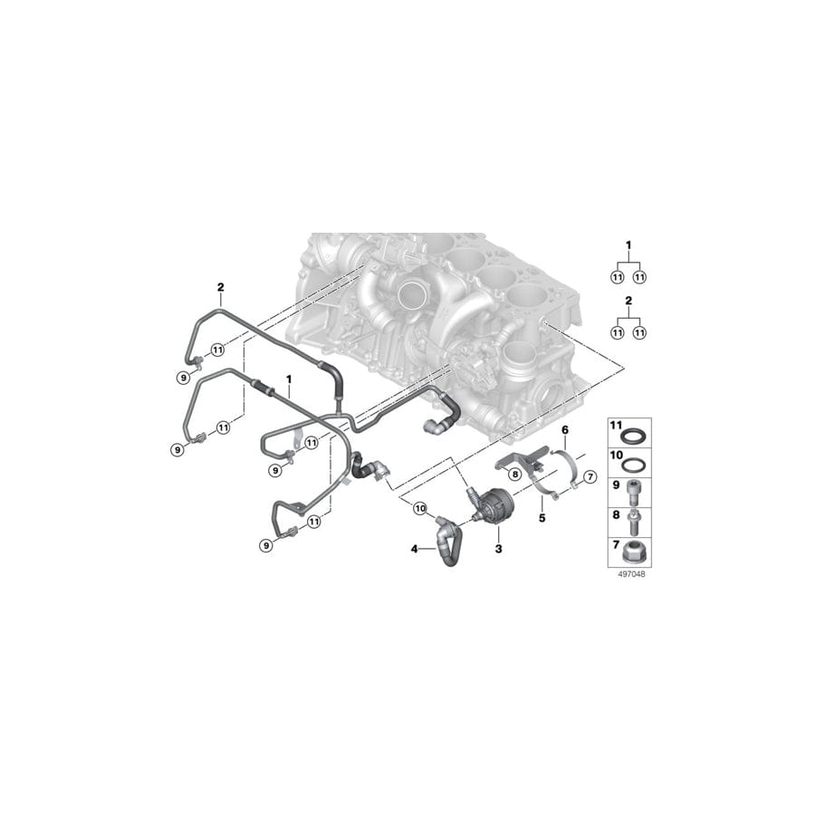 Genuine BMW 11538091173 Coolant Line, Turbocharger Supply Line (Inc. X3 M & X4 M) | ML Performance UK Car Parts