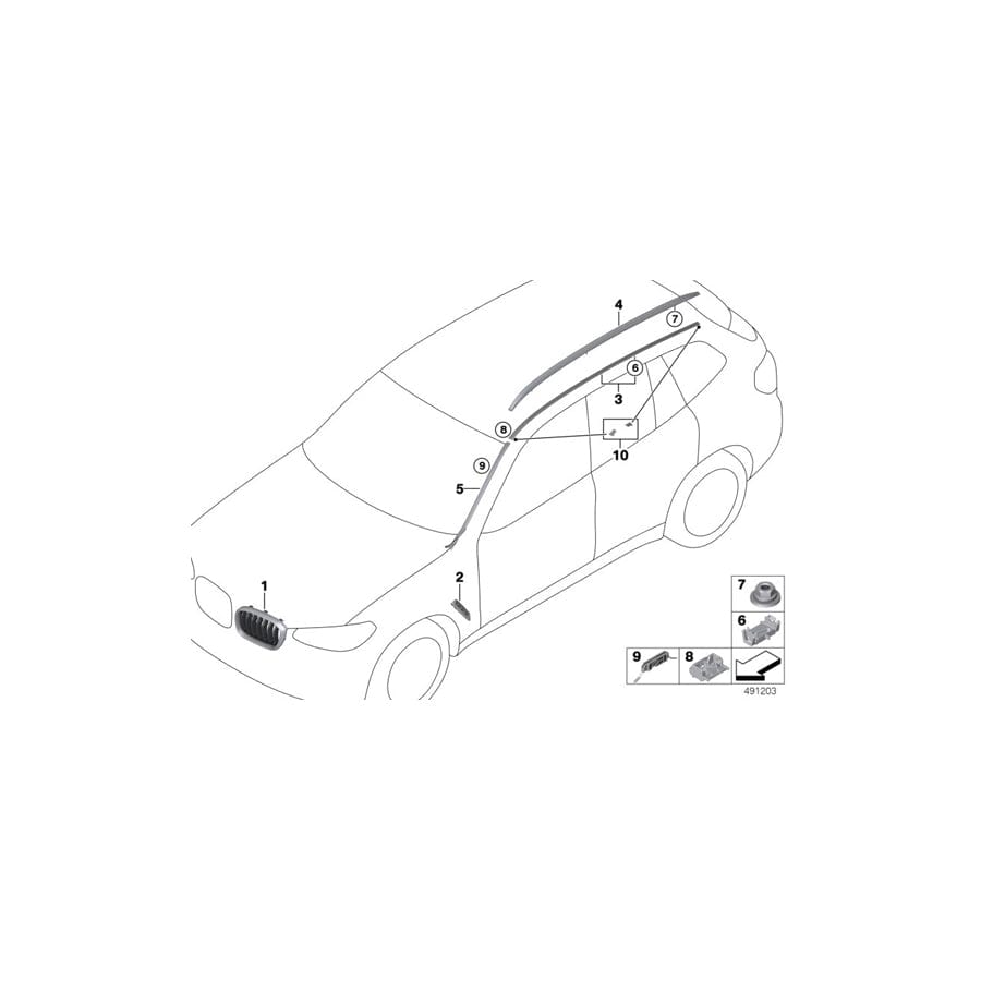 Genuine BMW 51137441016 Clip For Roof Trim Strip (Inc. X3) | ML Performance UK Car Parts