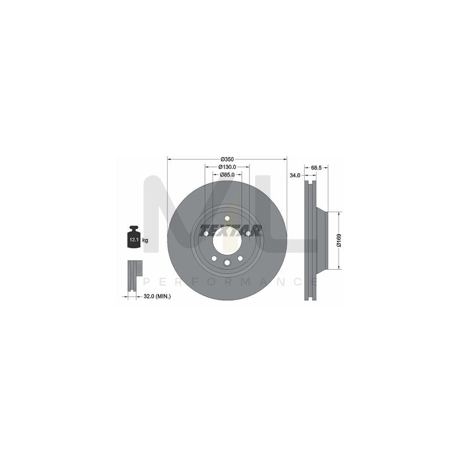 TEXTAR PRO+ 92121705 Brake Disc Internally Vented, Coated, High-carbon, without wheel hub, without wheel studs | ML Performance Car Parts