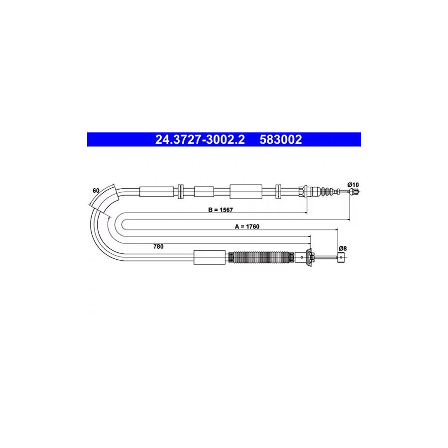 ATE 24.3727-3002.2 Hand Brake Cable