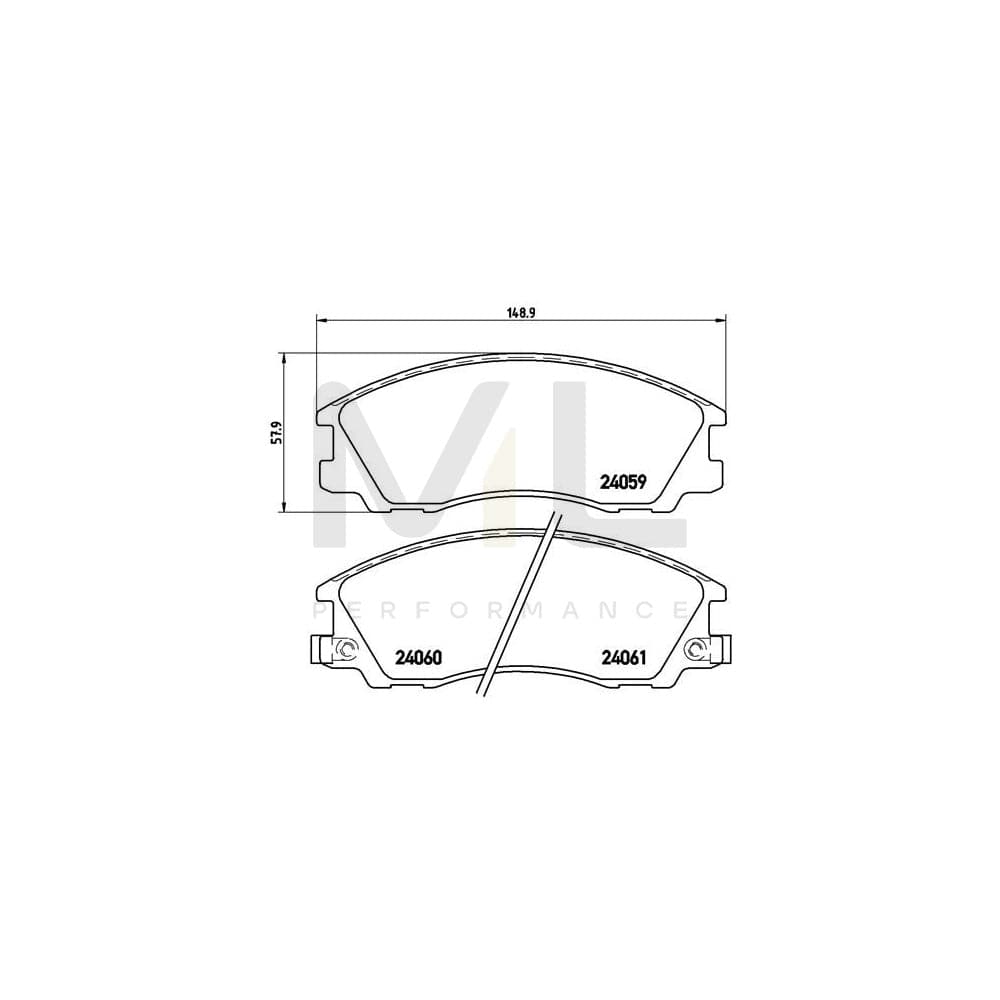 Brembo P 30 017 Brake Pad Set For Hyundai Terracan With Acoustic Wear Warning | ML Performance Car Parts