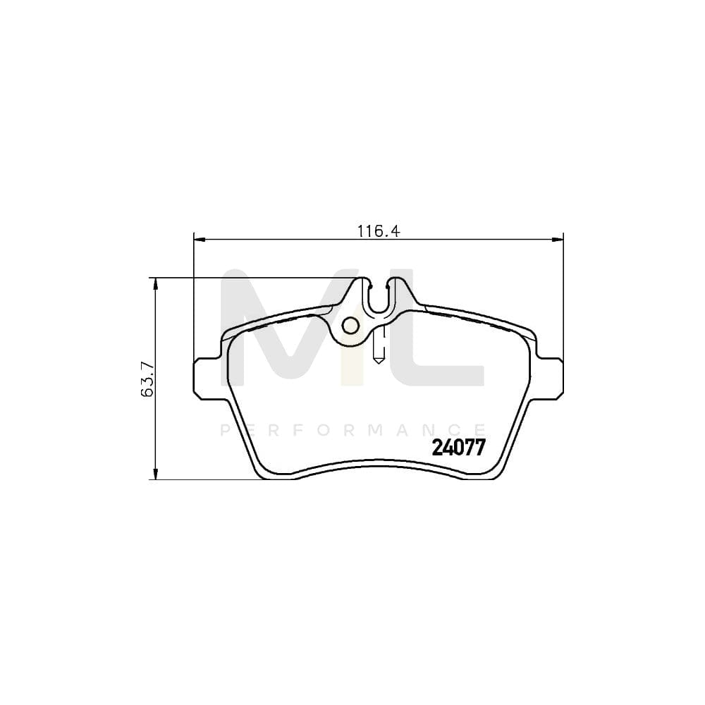 Hella 8DB 355 011-381 Brake Pad Set Prepared For Wear Indicator, With Brake Caliper Screws, With Accessories | ML Performance Car Parts