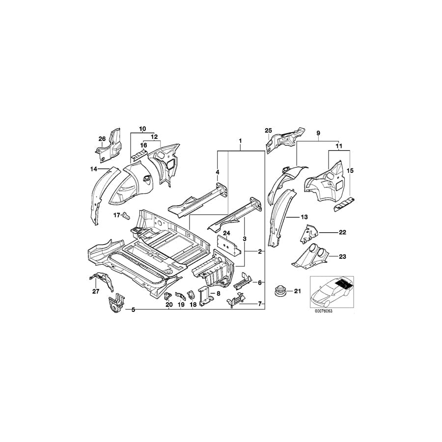 Genuine BMW 41128411087 E36 Center Latching Bracket Support (Inc. Z3 M) 1 | ML Performance UK Car Parts