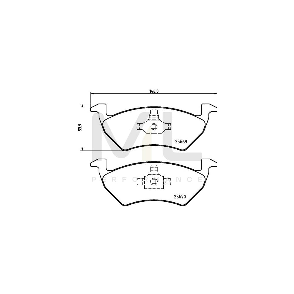 Hella 8DB 355 025-641 Brake Pad Set For Vw Saveiro V (5U8, 5U9) Not Prepared For Wear Indicator | ML Performance Car Parts