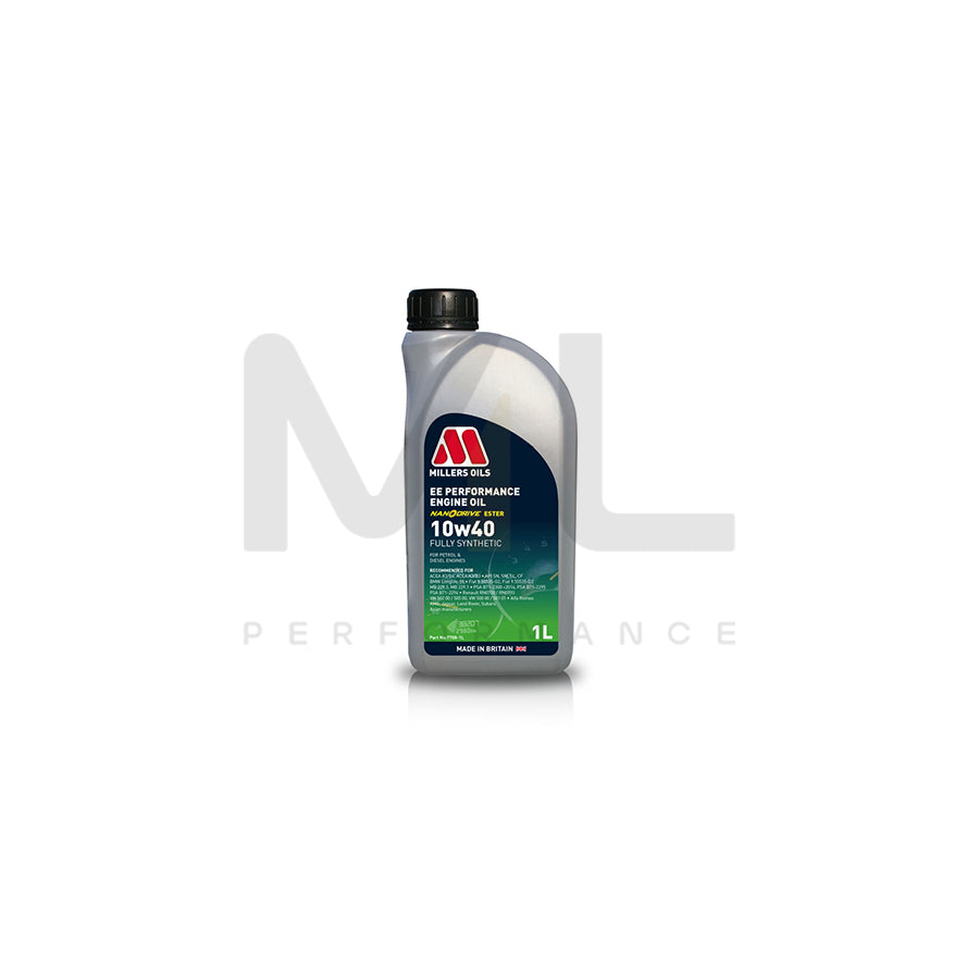 Millers Oils EE Performance 10w-40 Fully Synthetic Engine Oil 1l | Engine Oil | ML Car Parts UK | ML Performance