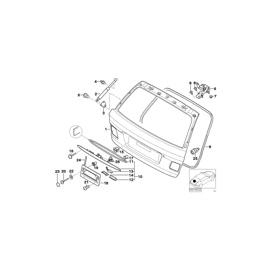 Genuine BMW 51248239745 E46 Bracket Gas Press.Spring Left (Inc. 318d) | ML Performance UK Car Parts