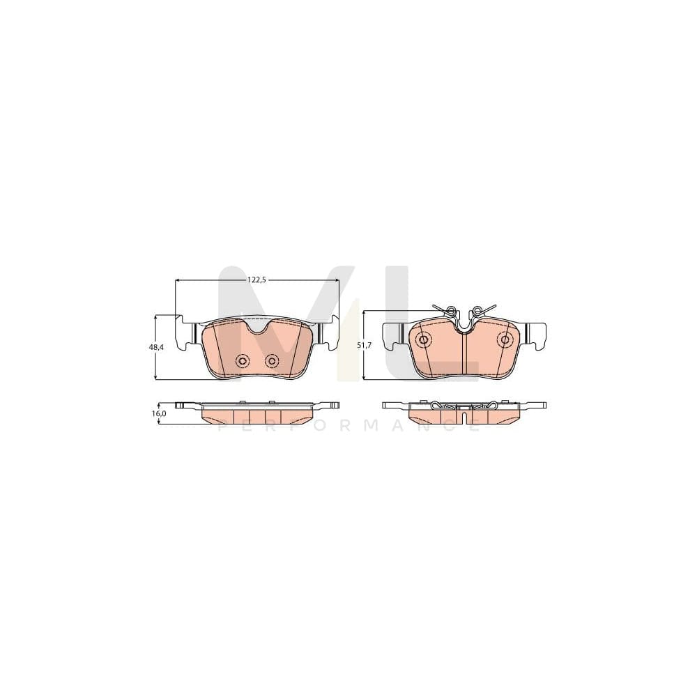 TRW Gdb2168 Brake Pad Set Prepared For Wear Indicator | ML Performance Car Parts