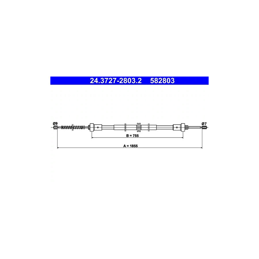 ATE 24.3727-2803.2 Hand Brake Cable