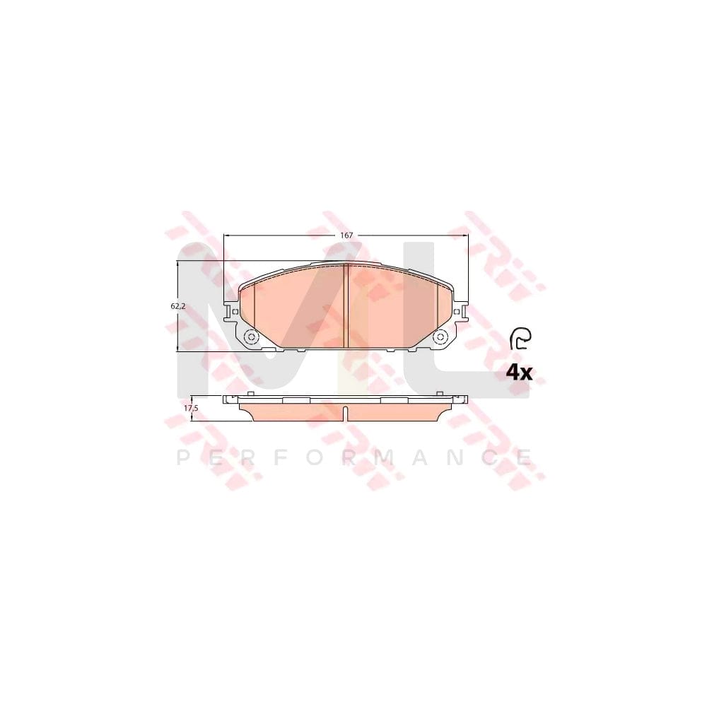 TRW Gdb2094 Brake Pad Set For Jeep Cherokee V (Kl) Not Prepared For Wear Indicator, With Accessories | ML Performance Car Parts