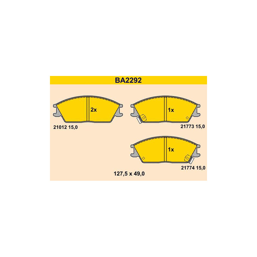 Barum BA2292 Brake Pad Set