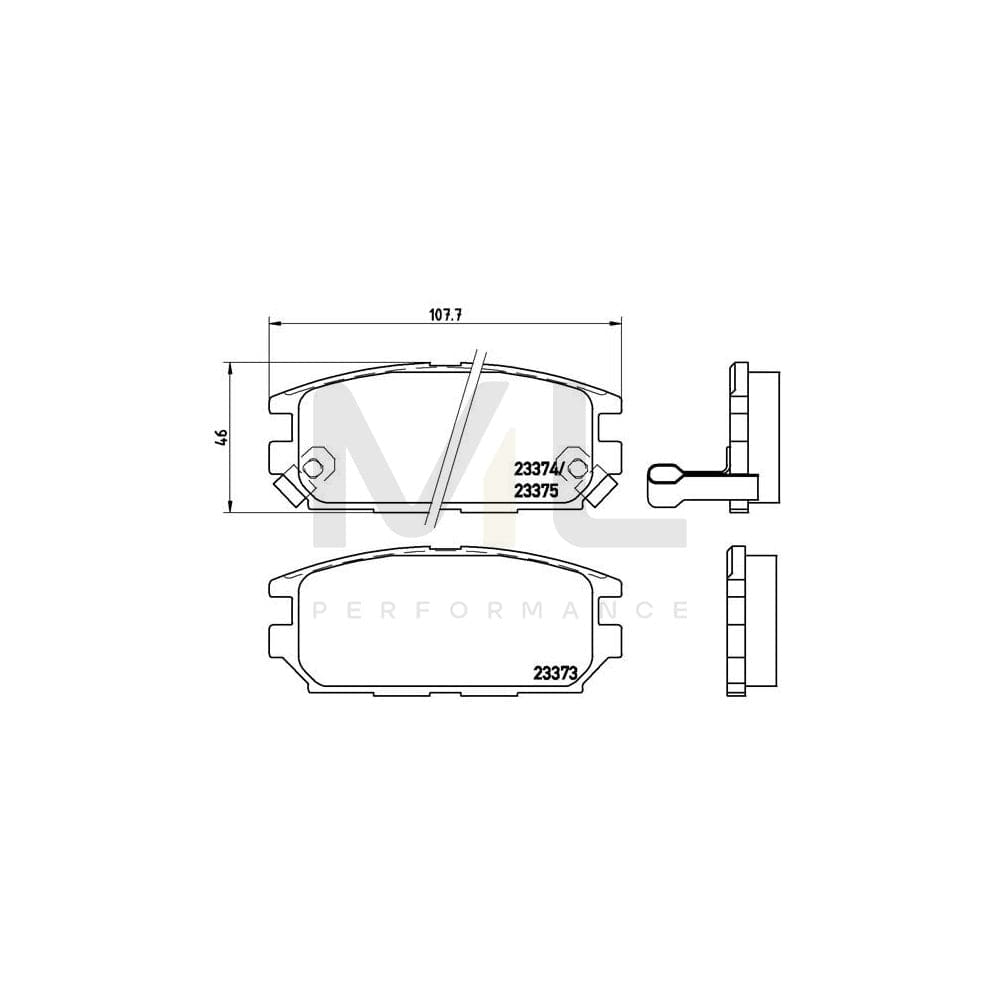 Brembo P 54 025 Brake Pad Set With Acoustic Wear Warning | ML Performance Car Parts