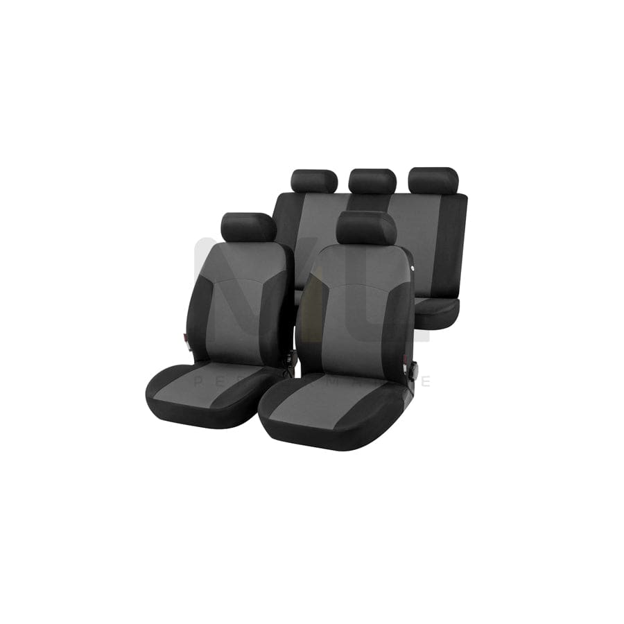 WALSER Portland 13413 Car seat cover Black/Grey, Polyester, Front and Rear | ML Performance Car Parts