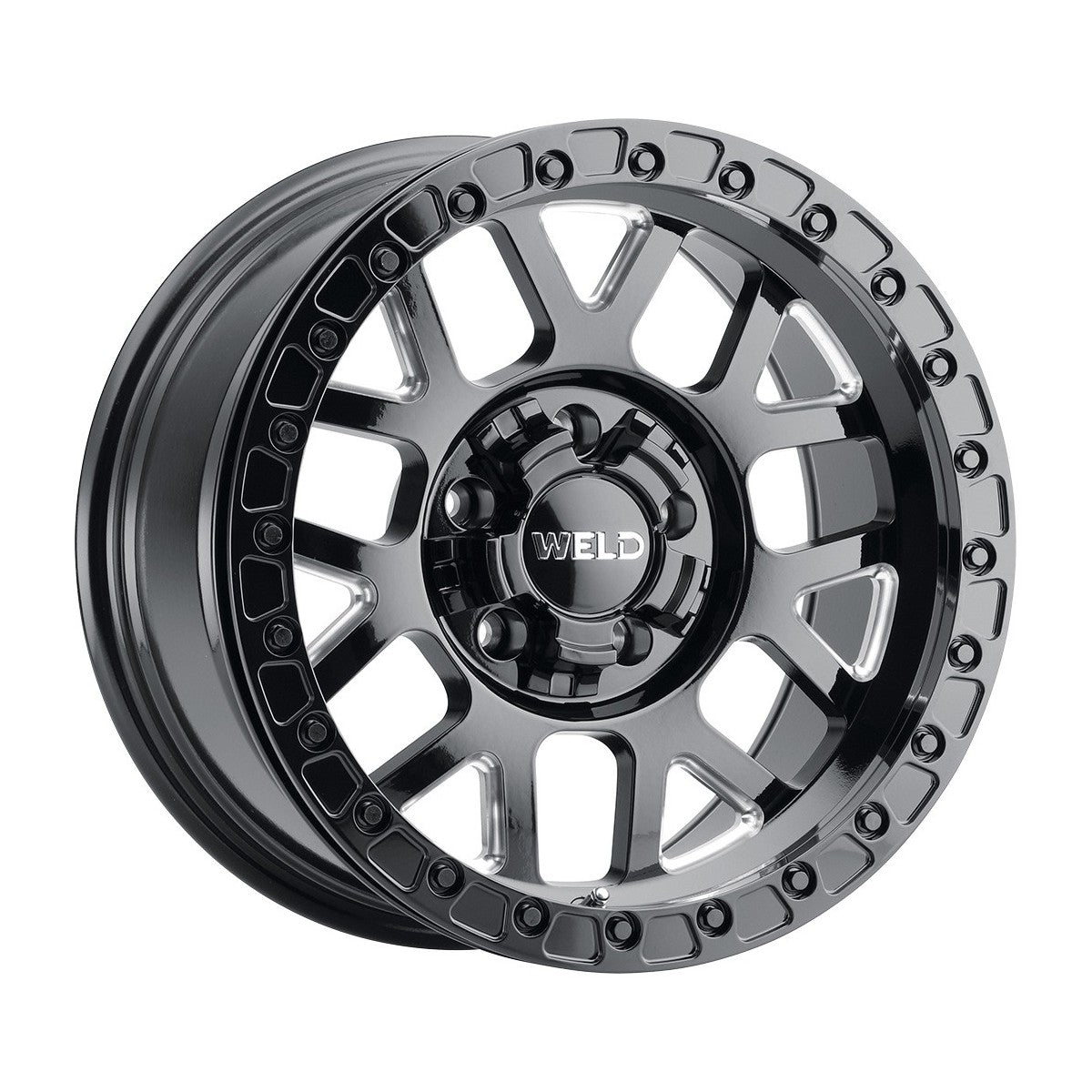 Weld W90279057450-P2 Cinch Beadlock W902 Wheel 17x9 5x139.7 ET-12 BS4.5 Gloss Black MIL