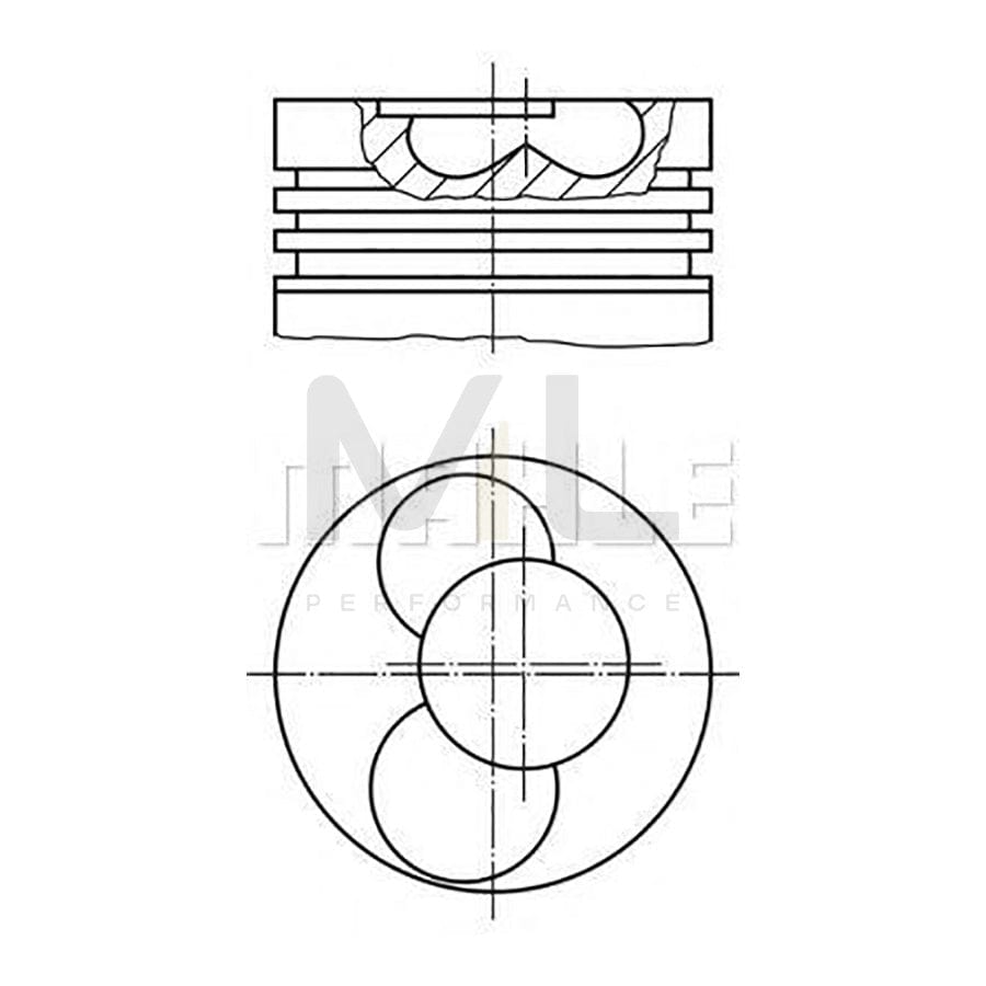 MAHLE ORIGINAL 0302902 Piston 80,01 mm, at steering cylinder, Axle stop on frame, with piston rings, with piston ring carrier | ML Performance Car Parts