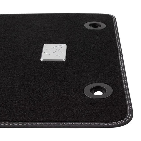 GENUINE FORD 1731723 KA VELOUR FLOOR MATS FRONT, BLACK WITH SILVER DOUBLE STITCHING | ML Performance UK