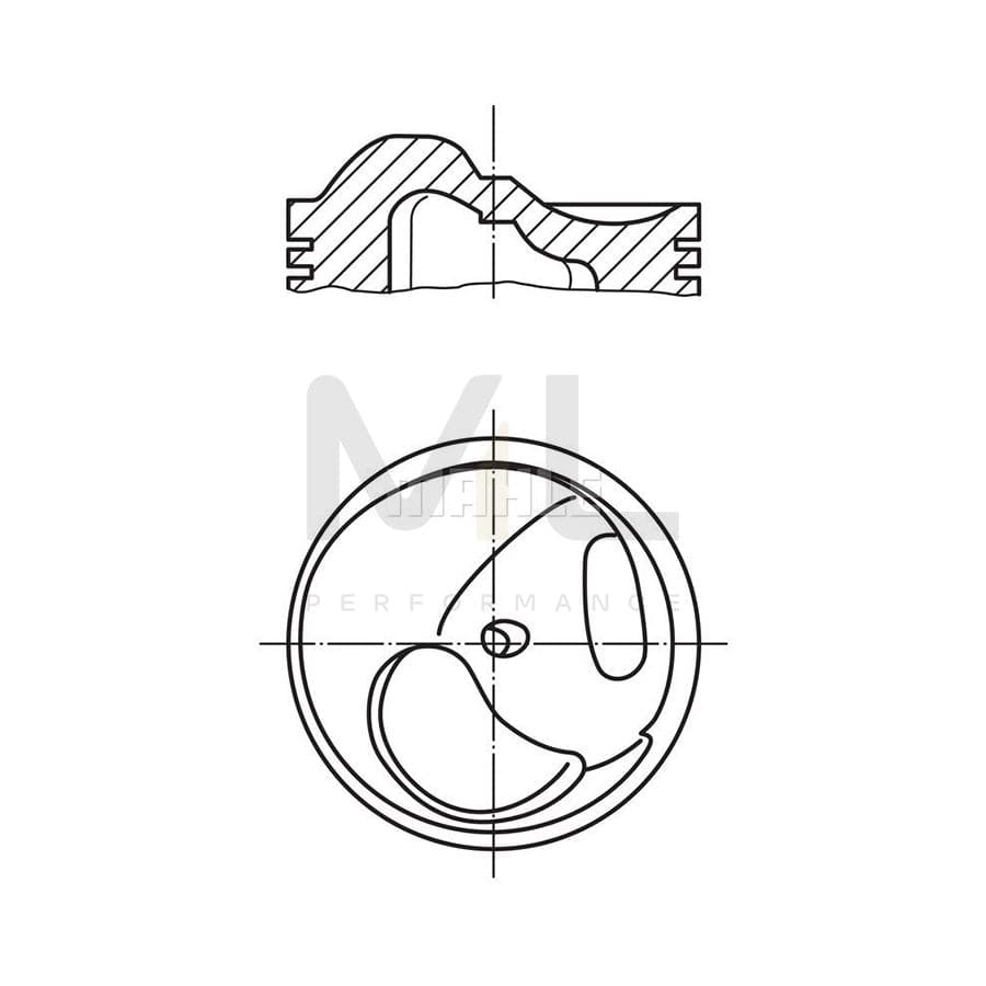 MAHLE ORIGINAL 002 33 11 Piston 86,5 mm, without cooling duct | ML Performance Car Parts