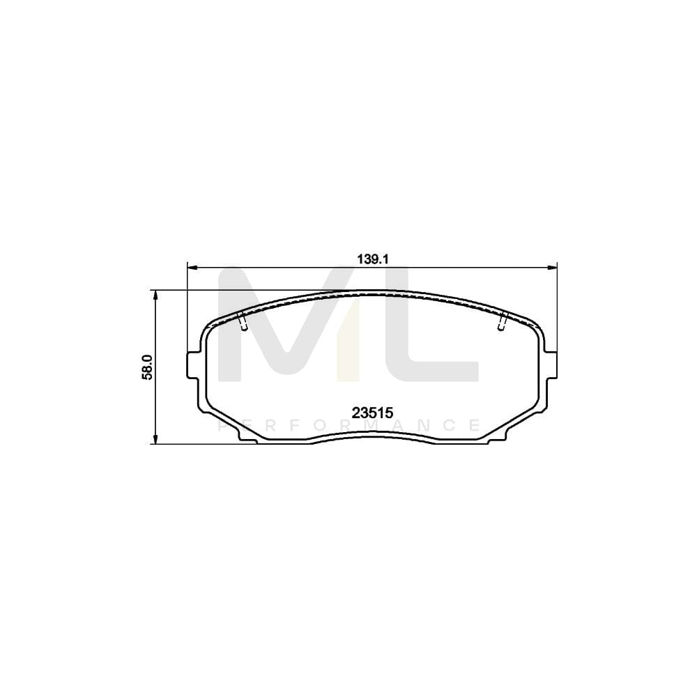 Hella 8DB 355 032-941 Brake Pad Set With Acoustic Wear Warning, With Accessories | ML Performance Car Parts