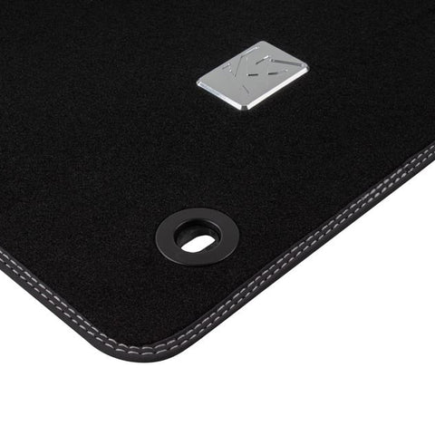 GENUINE FORD 1731723 KA VELOUR FLOOR MATS FRONT, BLACK WITH SILVER DOUBLE STITCHING | ML Performance UK