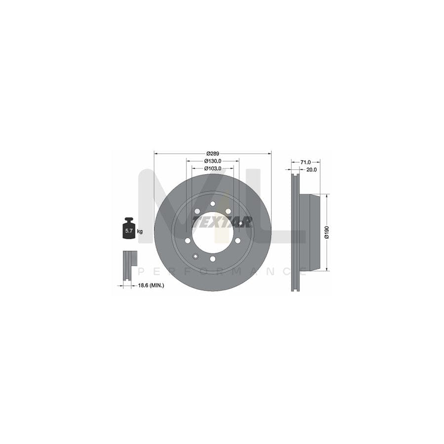 TEXTAR 92021200 Brake Disc Internally Vented, without wheel hub, without wheel studs | ML Performance Car Parts