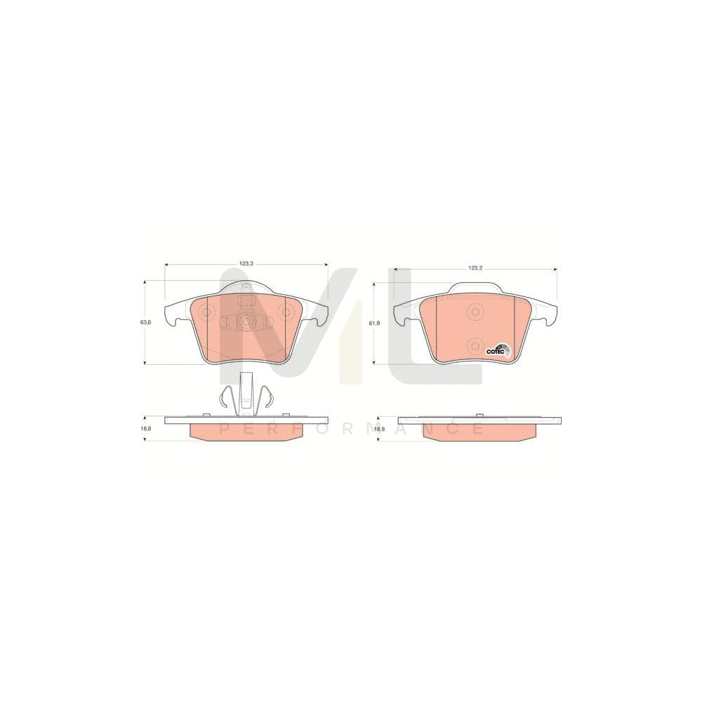 TRW Cotec Gdb1566 Brake Pad Set For Volvo Xc90 I (C, 275) Not Prepared For Wear Indicator | ML Performance Car Parts