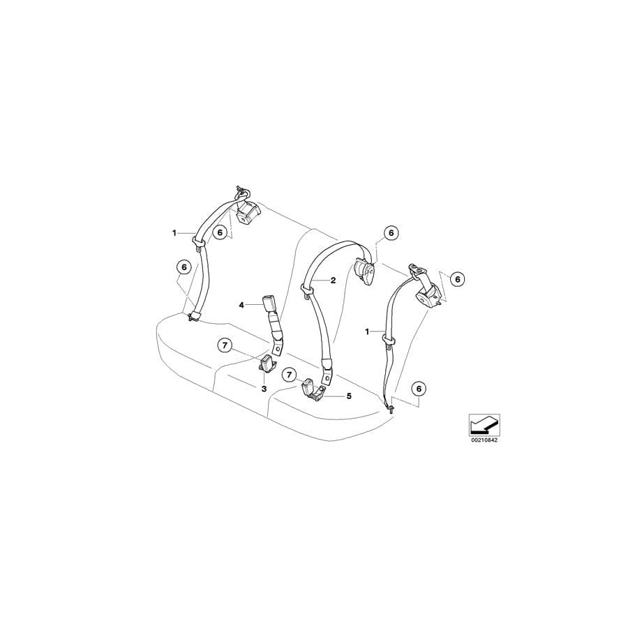 Genuine BMW 72119168380 E60 E61 Lower Belt Rear Center CREAMBEIGE (Inc. 530xd, 520i & M5) | ML Performance UK Car Parts