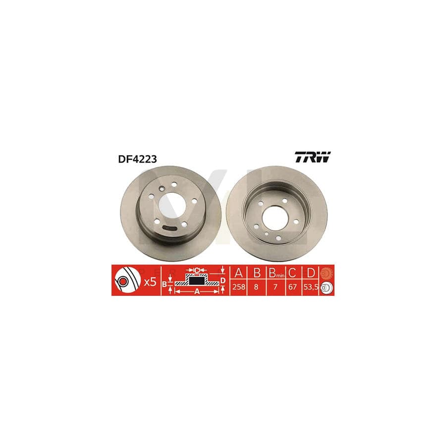 TRW DF4223 Brake Disc Solid, Painted | ML Performance Car Parts